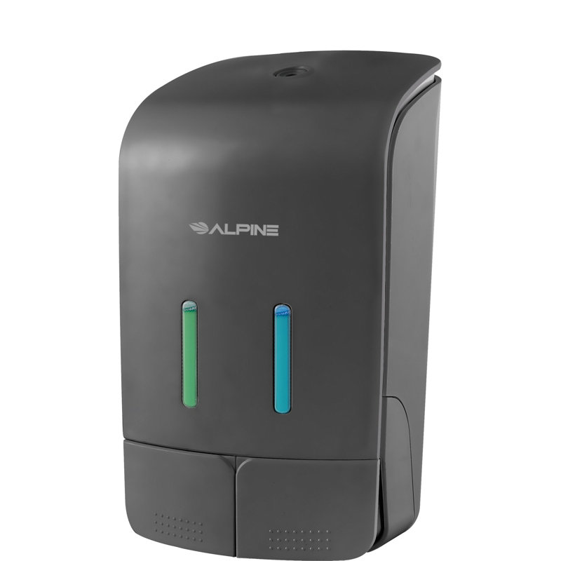 Alpine Industries ALP426-GRY Double Soap & Hand Sanitizer Dispenser